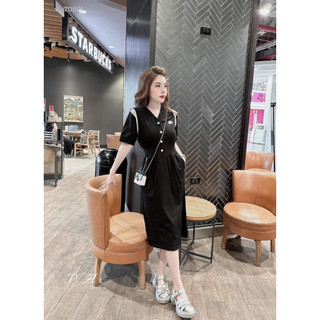 ĐẦM MIDI THUN CỔ V