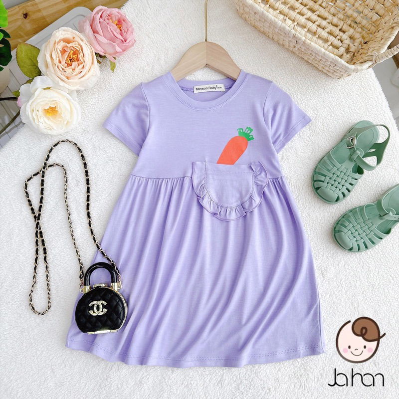 VÁY  THUN LẠNH  CÀ RỐT  CHO BÉ GÁI 8-25kg