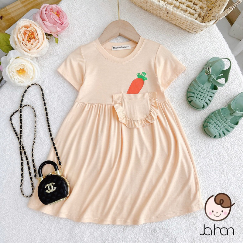 VÁY  THUN LẠNH  CÀ RỐT  CHO BÉ GÁI 8-25kg