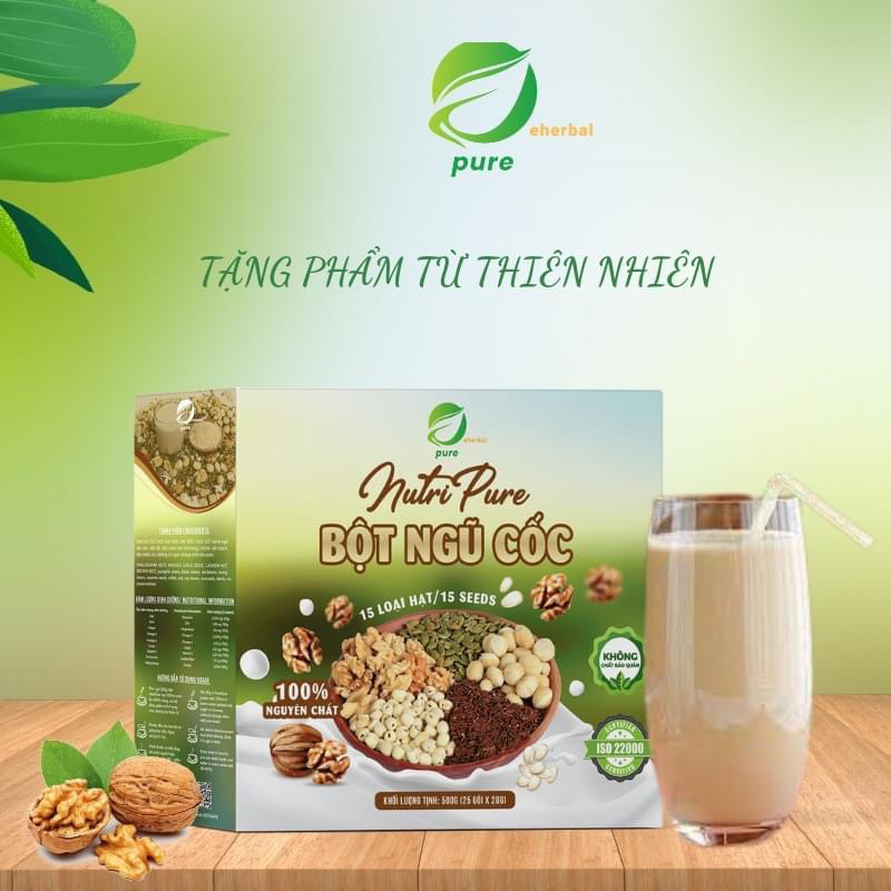 BỘT NGŨ CỐC NUTRIPURE 15 LOẠI HẠT CAO CẤP DẠNG HỘP 25 GÓI