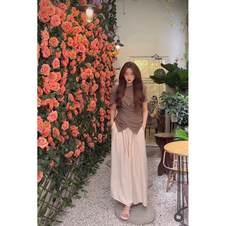 [FREE SHIP🔥] Áo Kiểu Xoắn Eo Có Đệm Vai