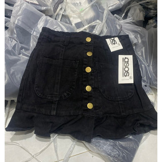 Chân váy jeans co giãn đuôi cá gài nút