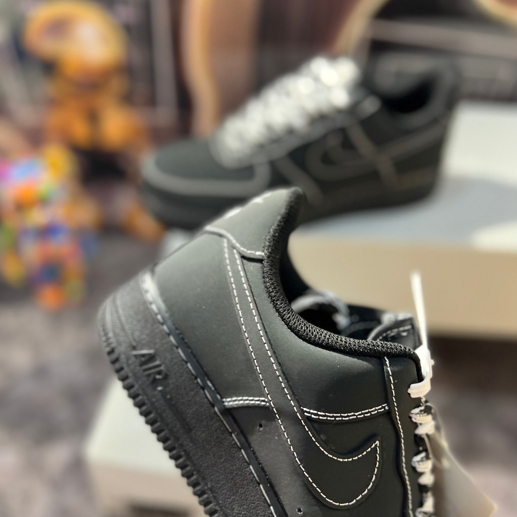 Giày Thể Thao Af1 Low Triper Black White Air Force Đen Full Chỉ Trắng Thời Trang Nam Nữ Full Box Bill Tặng Tất