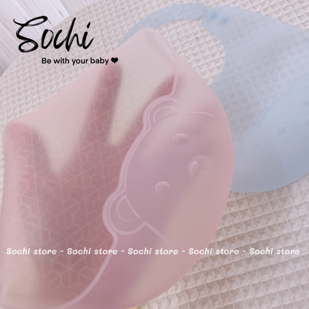 Yếm máng silicone siêu mềm phong cách Hàn Quốc cho bé