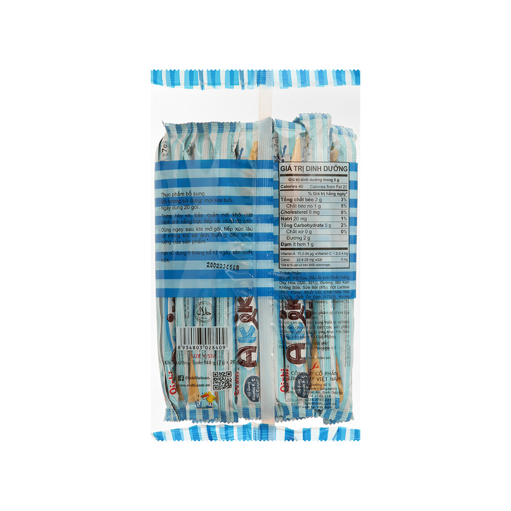 Snack que nhân sữa Oishi Akiko gói 140g