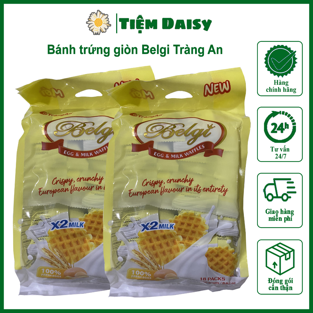 Bánh cookie Belgi trứng sữa 250g, giòn xốp, bổ sung DHA