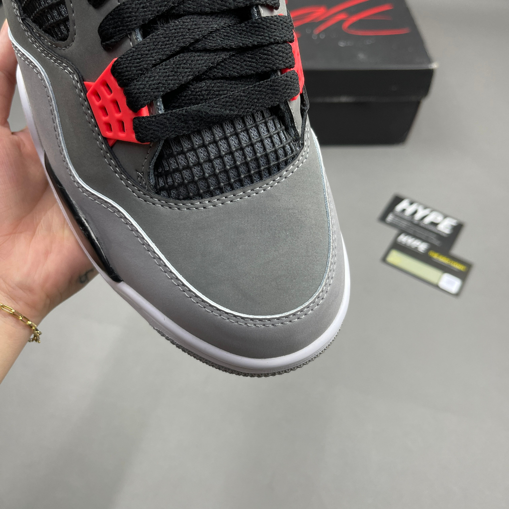 Giày Jordan 4 Retro Infrared Dark Grey (jd4 xám trắng đỏ đen) - HYPE SNEAKER / Best Quality