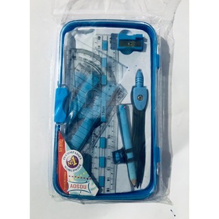Compa bộ 1 bộ gồm 6 món gồm thước bộ + chuốt + compa chì cây