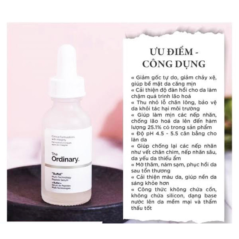 Tinh chất chống lão hoá The Ordinary Buffet Multi-Technology Peptide Serum