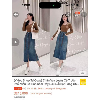 Chân váy jean hàng QC