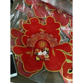 Chữ hỷ nhung Chữ hỷ 3D trang trí phòng tân hôn,cổng ,xe hoa