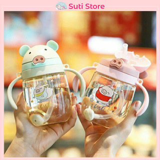 Bình uống nước 350ml hình chú heo xinh xắn
