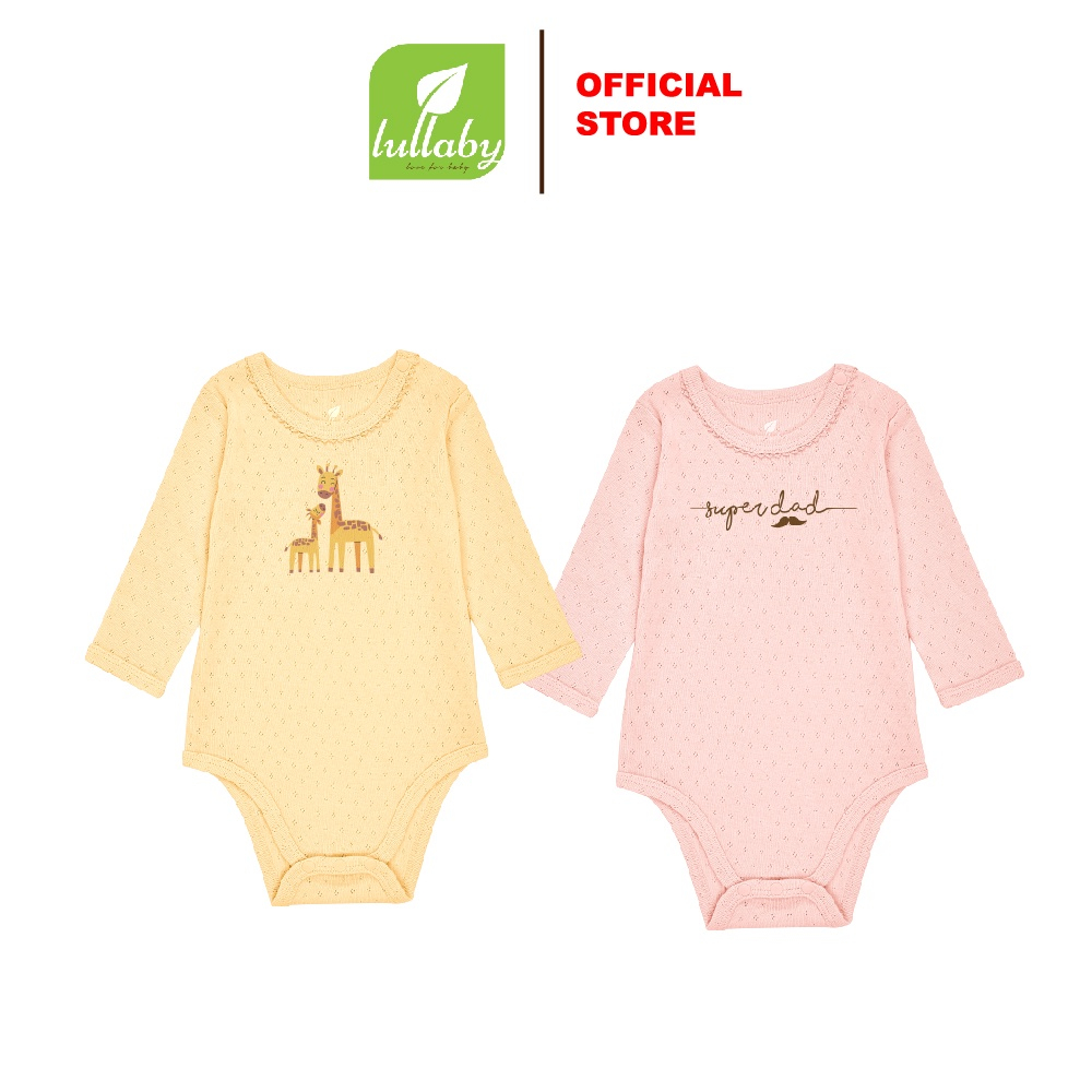 Set 2 body chip dài tay bé trai, bé gái Lullaby