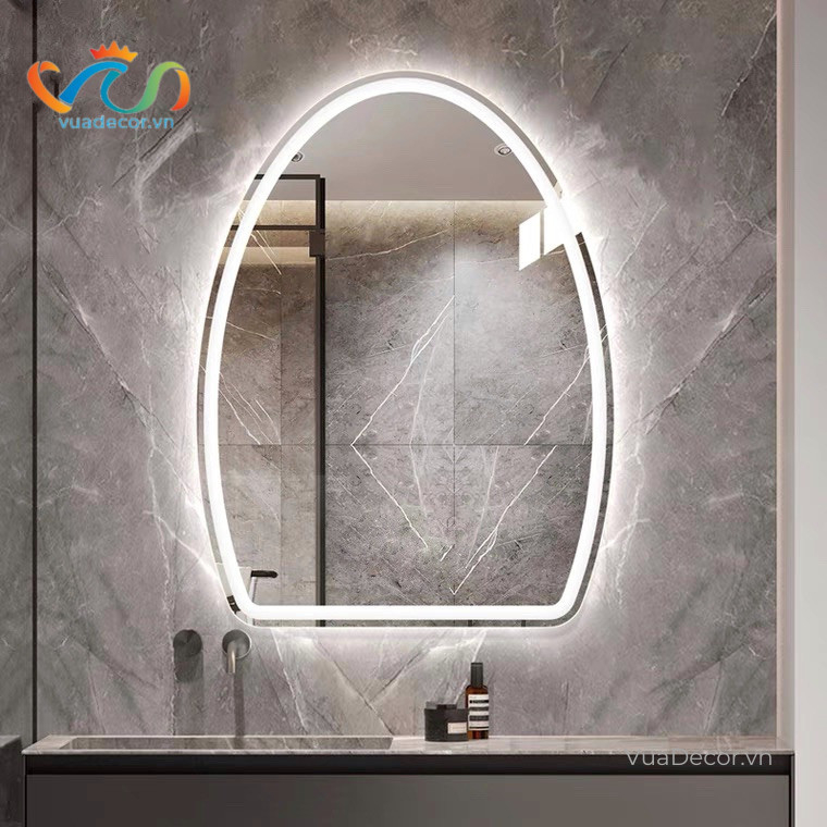 Gương Elip Khuyết treo phòng tắm bàn trang điểm led cảm ứng cao cấp VUADECOR kích thước theo yêu cầu