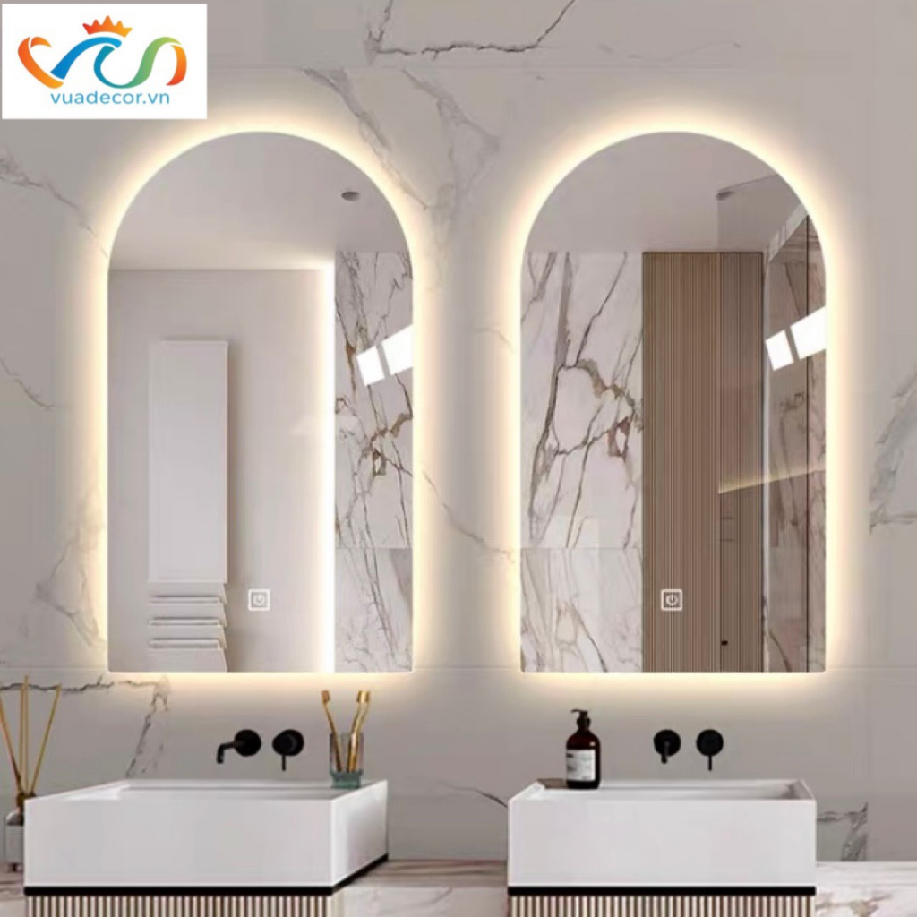 Gương Vòm treo phòng tắm bàn trang điểm led cảm ứng cao cấp VUADECOR kích thước theo yêu cầu
