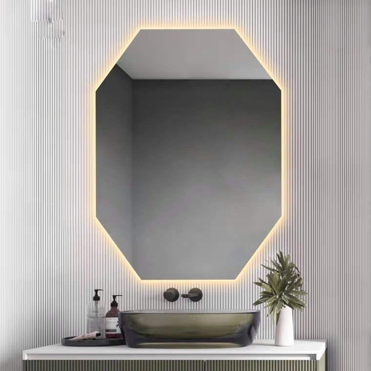 Gương Bát giác treo phòng tắm bàn trang điểm led cảm ứng cao cấp VUADECOR kích thước theo yêu cầu