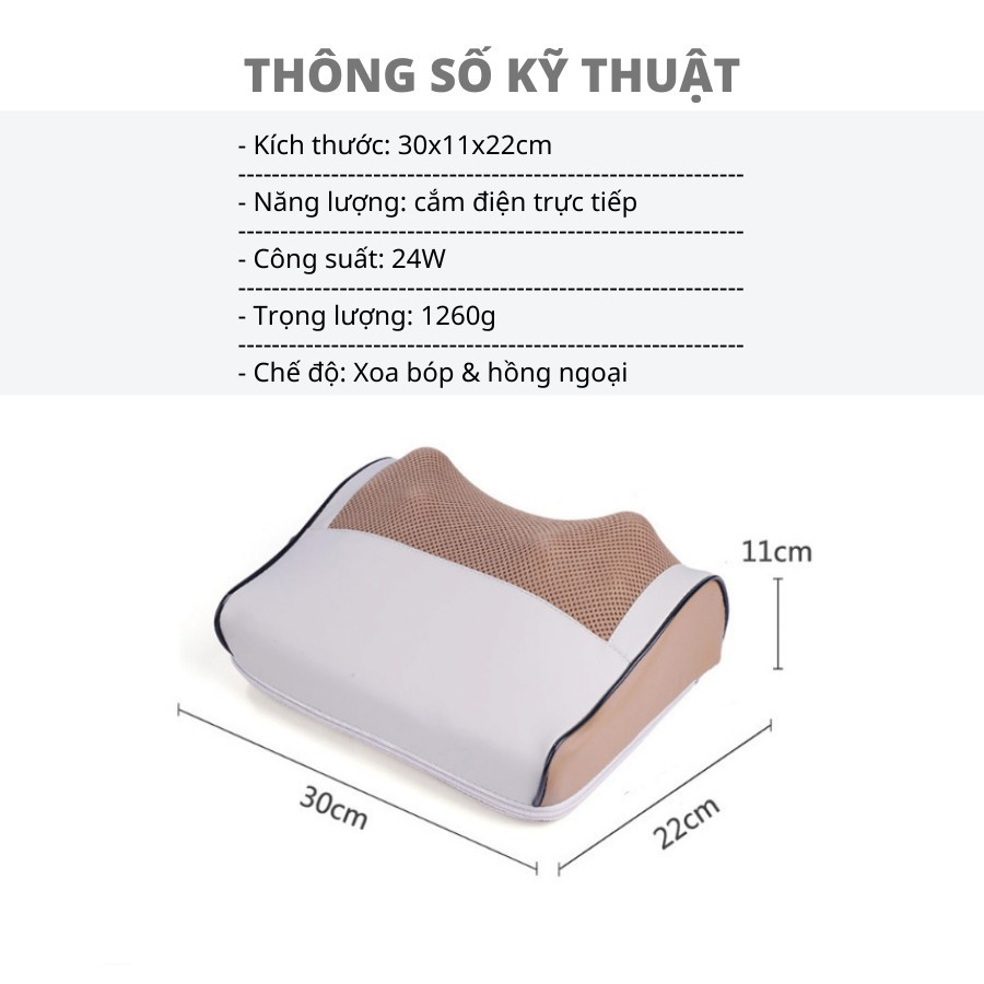 Máy Massage Cổ Vai Gáy - Mát Xa Cầm Tay - Lưng - Chân - Tay - Gối Mát Xa 20 Bi Toàn Thân Giảm Mỡ Có Hồng Ngoại Xung Điện