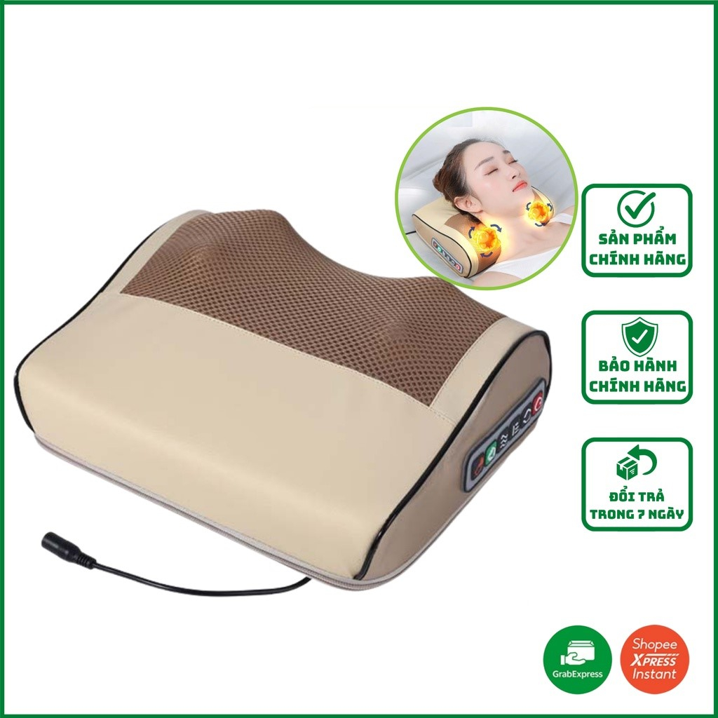 Máy Massage Cổ Vai Gáy - Mát Xa Cầm Tay - Lưng - Chân - Tay - Gối Mát Xa 20 Bi Toàn Thân Giảm Mỡ Có Hồng Ngoại Xung Điện