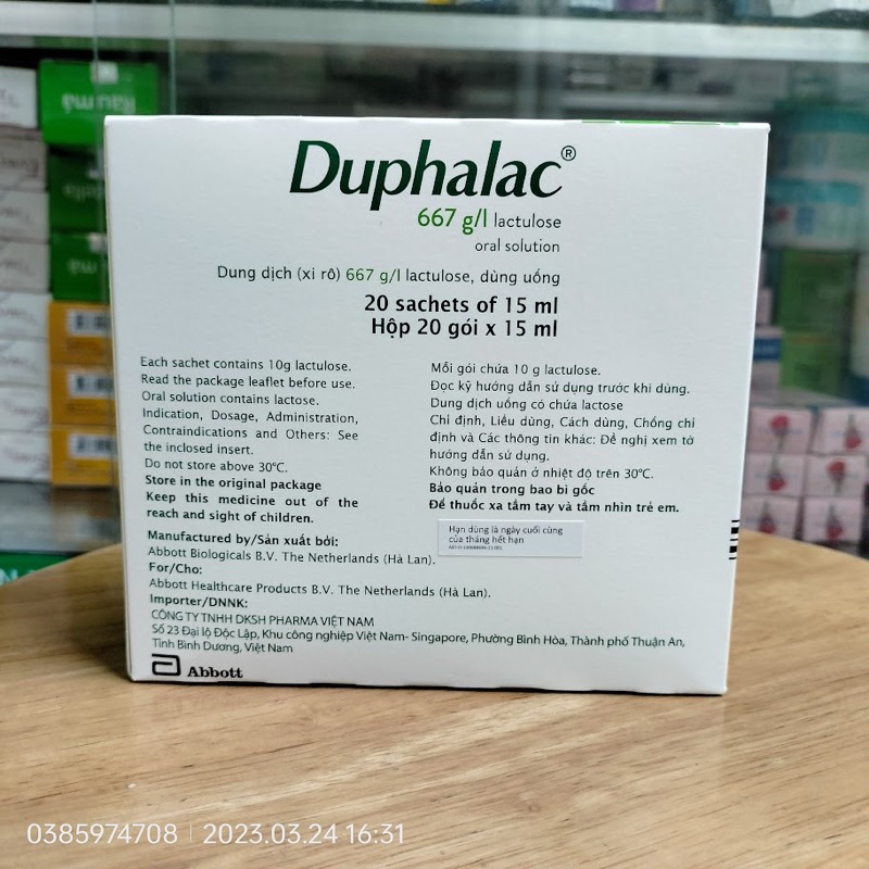 Gói nhuận trường hỗ trợ táo bón Duphalac