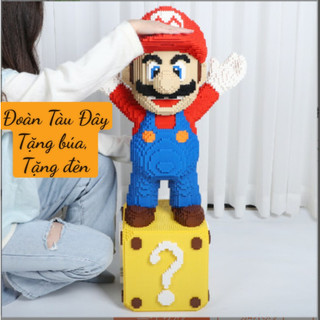 le go mario cỡ lớn size to 53cm đồ chơi xếp hình nano 3d cho bé chuẩn mẫu, giá tốt tặng kèm búa, quà tặng trưng bày