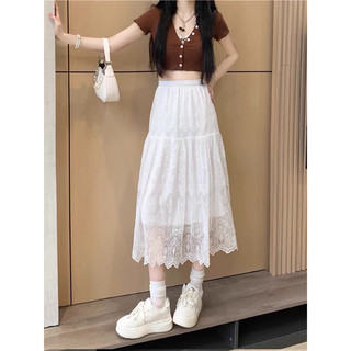 Chân váy dáng dài,chân váy xoè, chân váy ren 2 lớp (Hàng Quảng Châu )