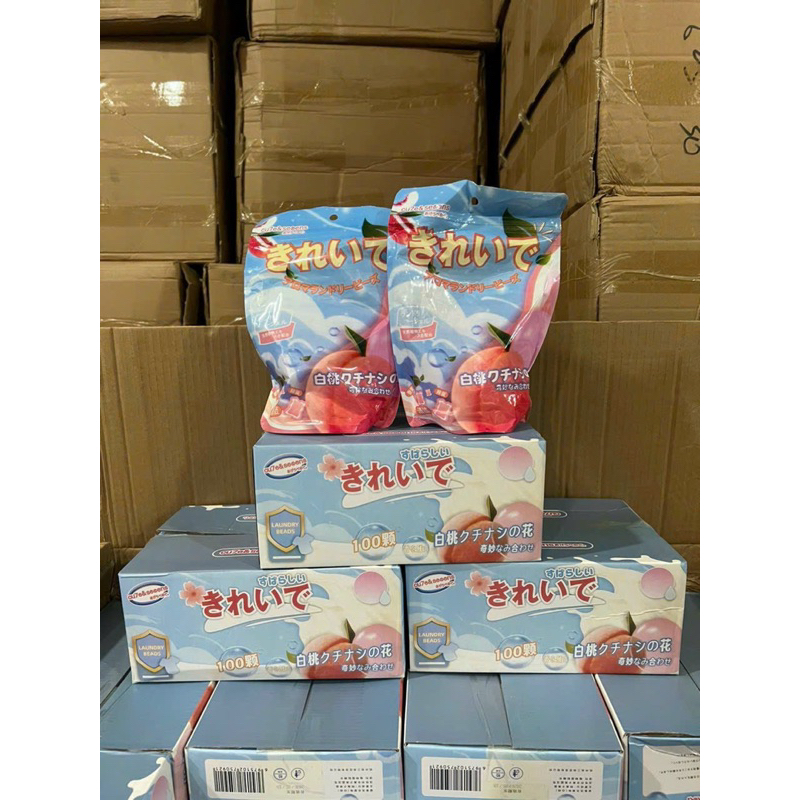 100 Viên Giặt Xả Xuất Nhật Mùi Đào Cực Sạch Siêu Thơm