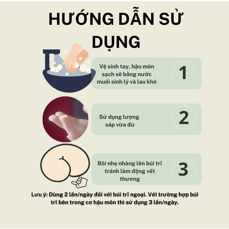 Sáp bôi trĩ Lê Gia - dùng trĩ nội, trĩ ngoại, táo bón, giảm đau rát chảy máu...