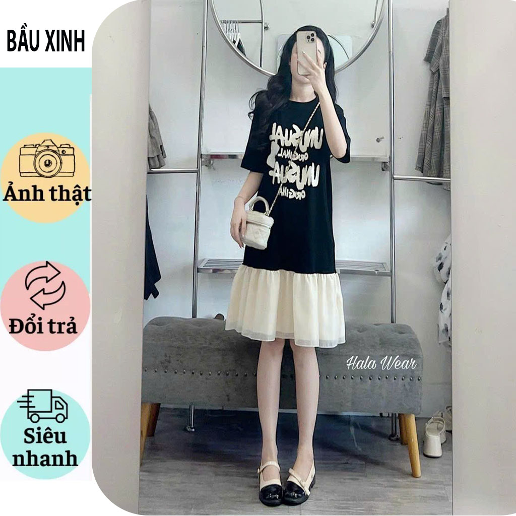 VÁY BẦY ĐẦM BẦU BABAYDOLL ĐẸP THIẾT KẾ VẢI COTTON PHÔNG PHA ĐUÔI CÁ XINH XẮN ĐI LÀM ĐI CHƠI FRESIZE