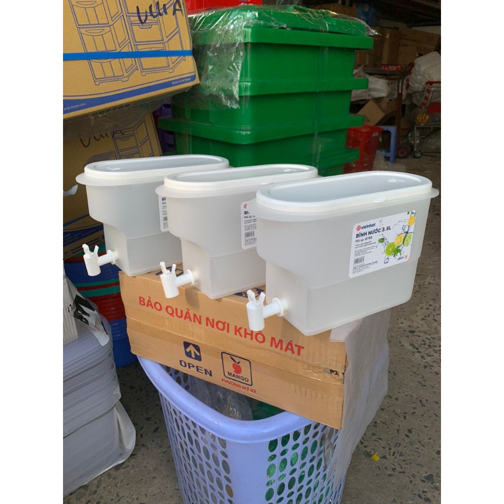 Combo 3 Bình đựng nước có vòi để tủ lạnh tiện dụng 3.5l việt nhật 6785