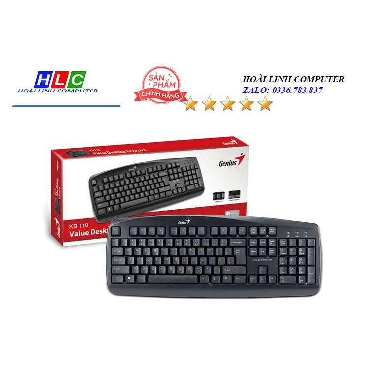 Bàn phím có dây Genius KB-117, cổng USB