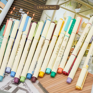 Bút Brush Viết Calligraphy Màu Sắc Cổ Điển, Dùng Làm Bút Lông Vẽ Trang Trí Sổ Vở Ngòi Mềm - Căn Gác Nhỏ
