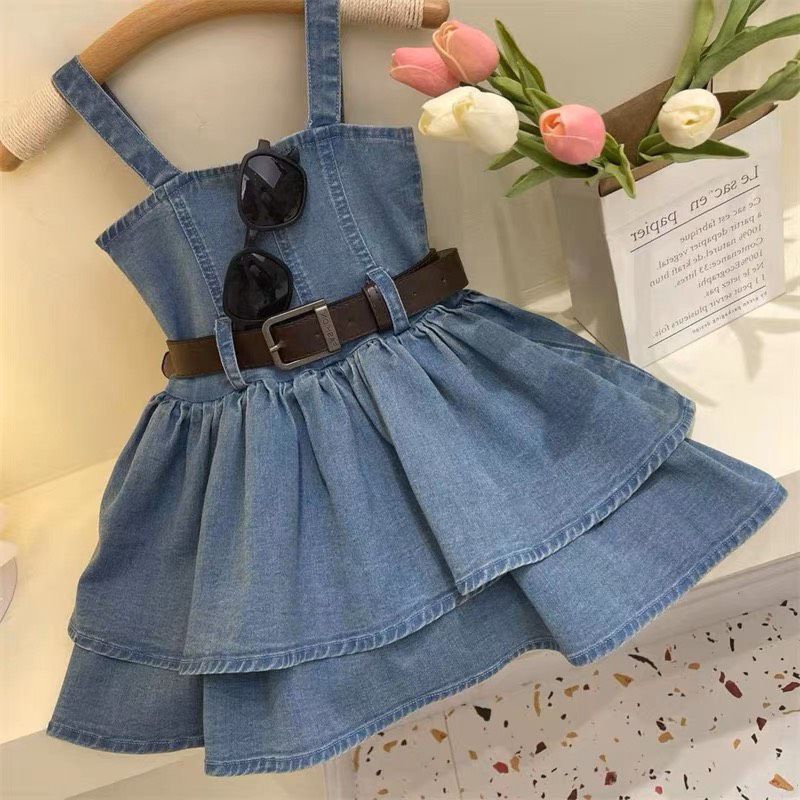 Váy jean 2 dây cao cấp mềm đẹp size 10-40kg.