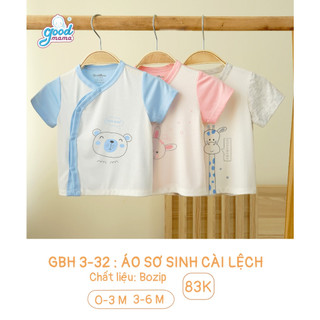 Áo cộc sơ sinh cài lệch Goodmama chất bamboo petit cho bé
