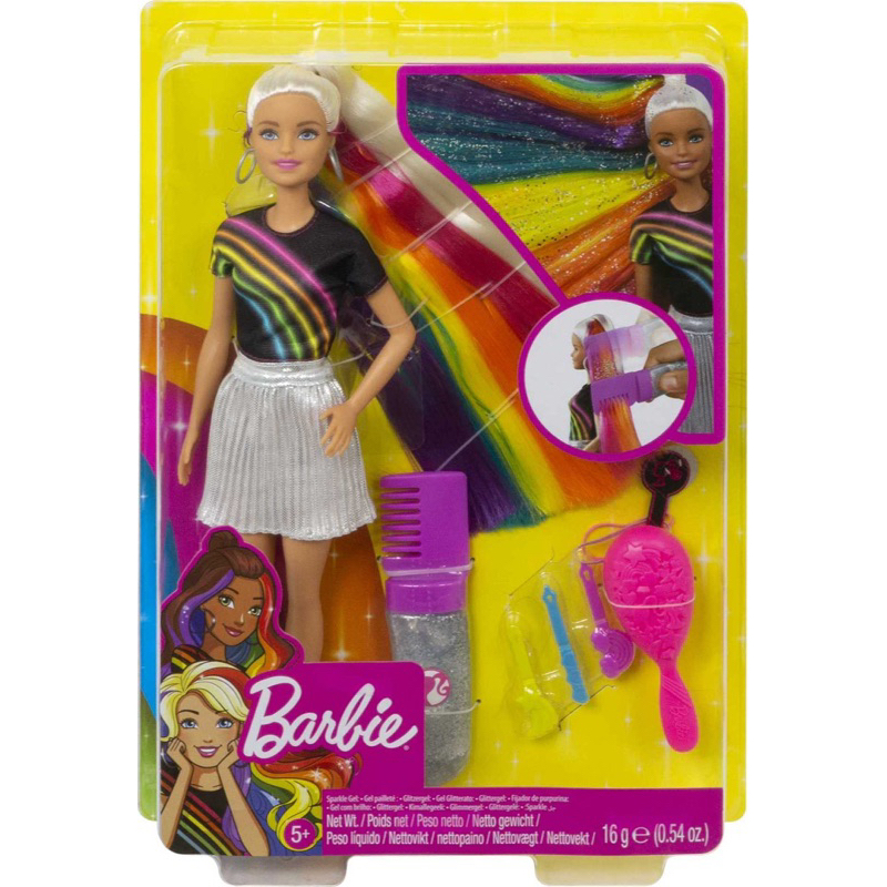 Búp bê Barbie Rainbow hair sparkle (nude)