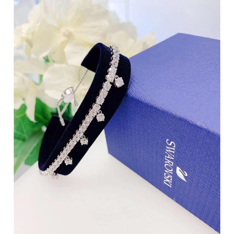 Dây chuyền swarovski, set vòng cổ và lắc tay đá rơi cao cấp, vòng tay đá pha lê sang trọng Fullbox_thien_nga_viet_nam