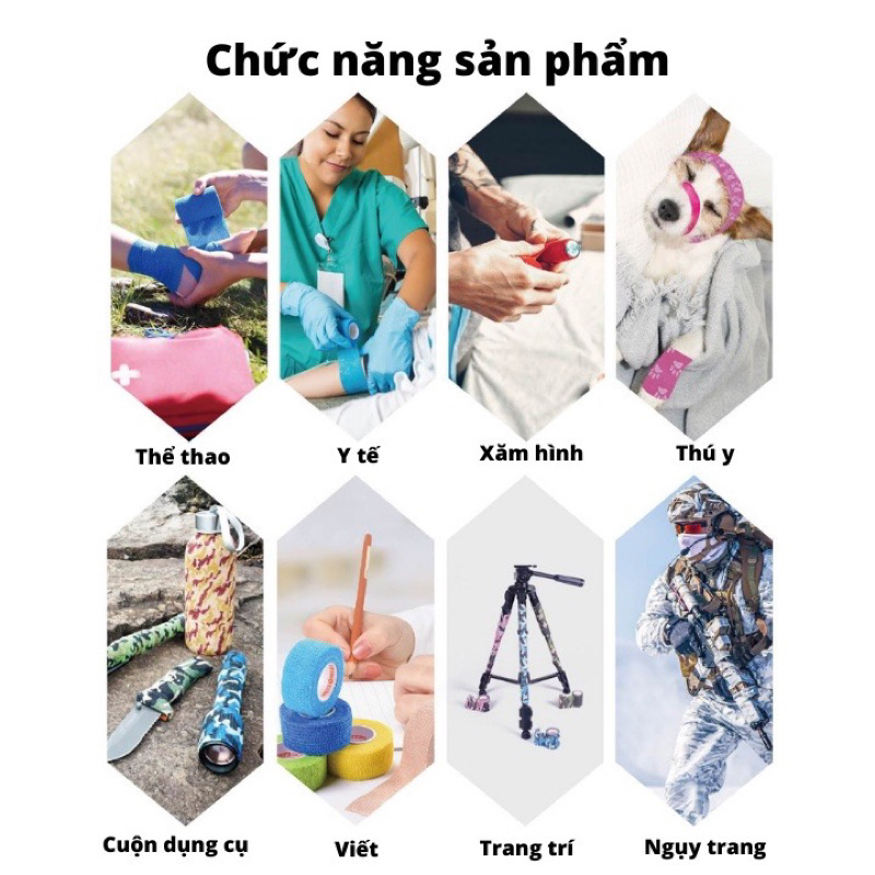 Băng keo thể thao băng chấn thương cao su non dán cơ vải mai lê sport