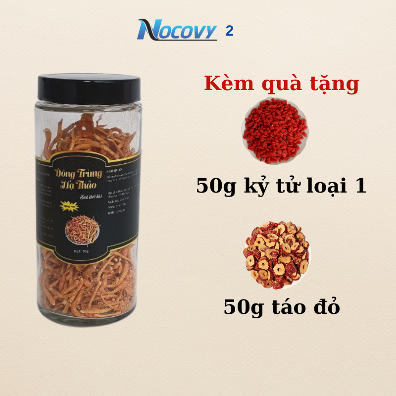 Đông trùng hạ thảo sấy khô thương hiệu NOCOVY đảm bảo chất lượng giúp ăn ngon, ngủ sâu  cam kết chất lượng
