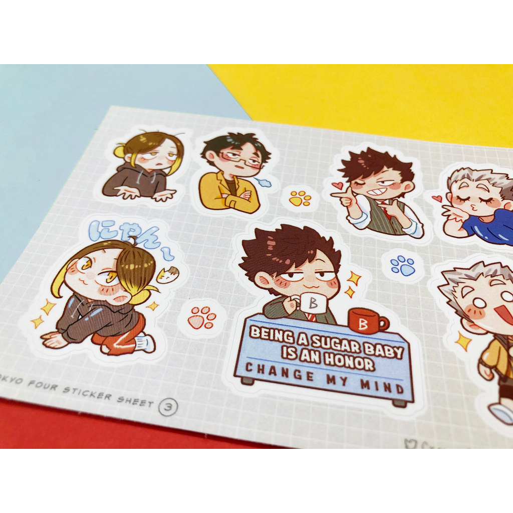 Haikyuu-BokuAkaKuroKen-Sẵn-Sticker bộ tứ Tokyo BokuAkaKuroKen