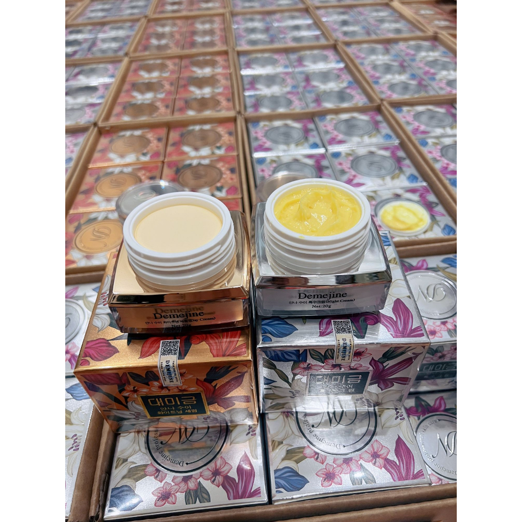 Kem Face Demejine Dưỡng Trắng Da Tái Tạo Da Mặt Mờ Nám Tàn Nhan Ngày Và Đêm Hộp 20gr