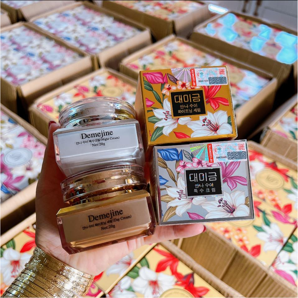 Kem Face Demejine Dưỡng Trắng Da Tái Tạo Da Mặt Mờ Nám Tàn Nhan Ngày Và Đêm Hộp 20gr