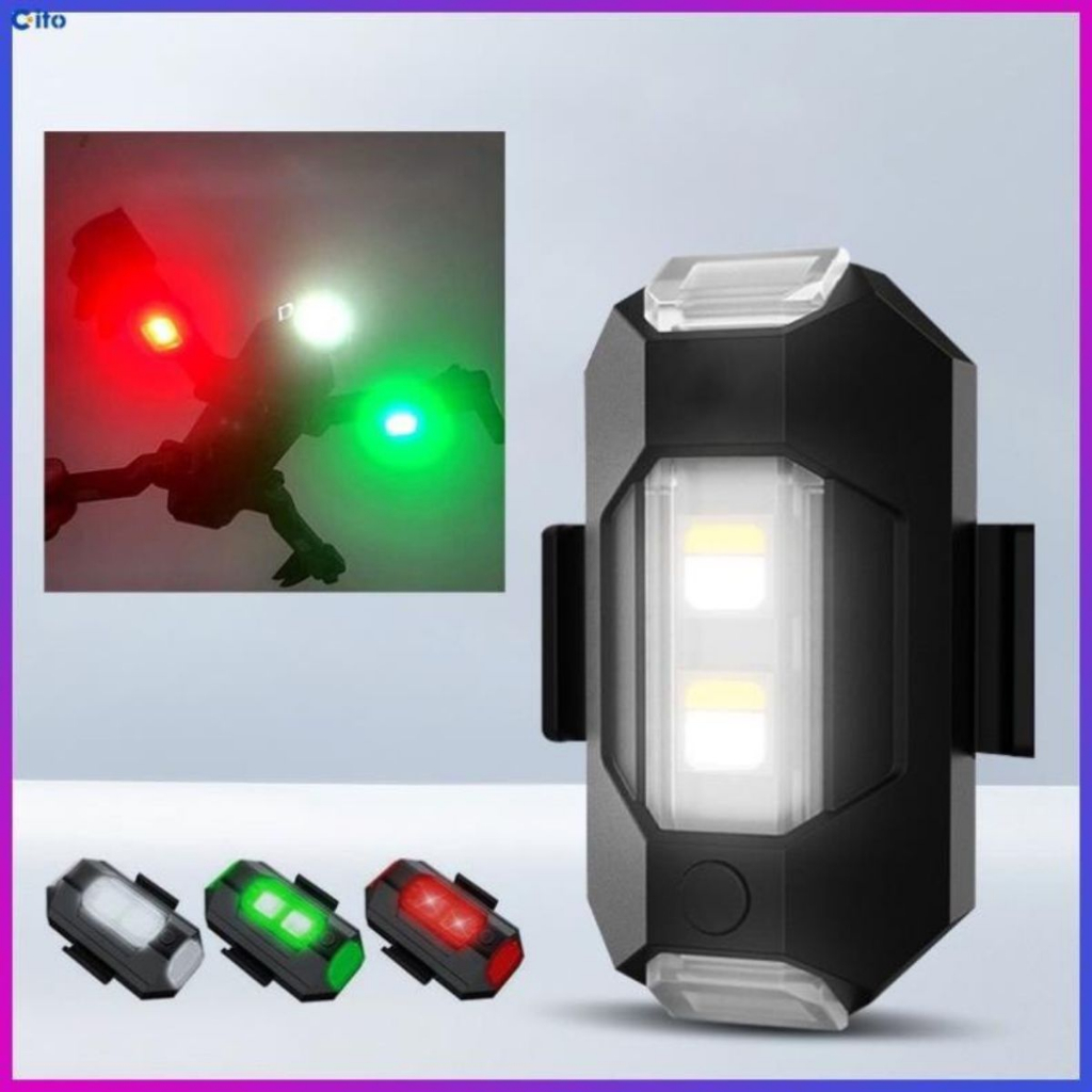 Đèn LED Nhấp Nháy Nhiều Chế Độ Màu Gắn Đôi Xe Máy Cảnh Báo