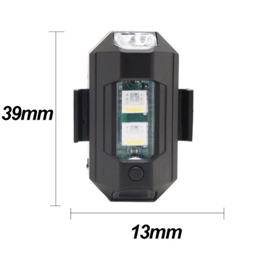 Đèn LED Nhấp Nháy Nhiều Chế Độ Màu Gắn Đôi Xe Máy Cảnh Báo