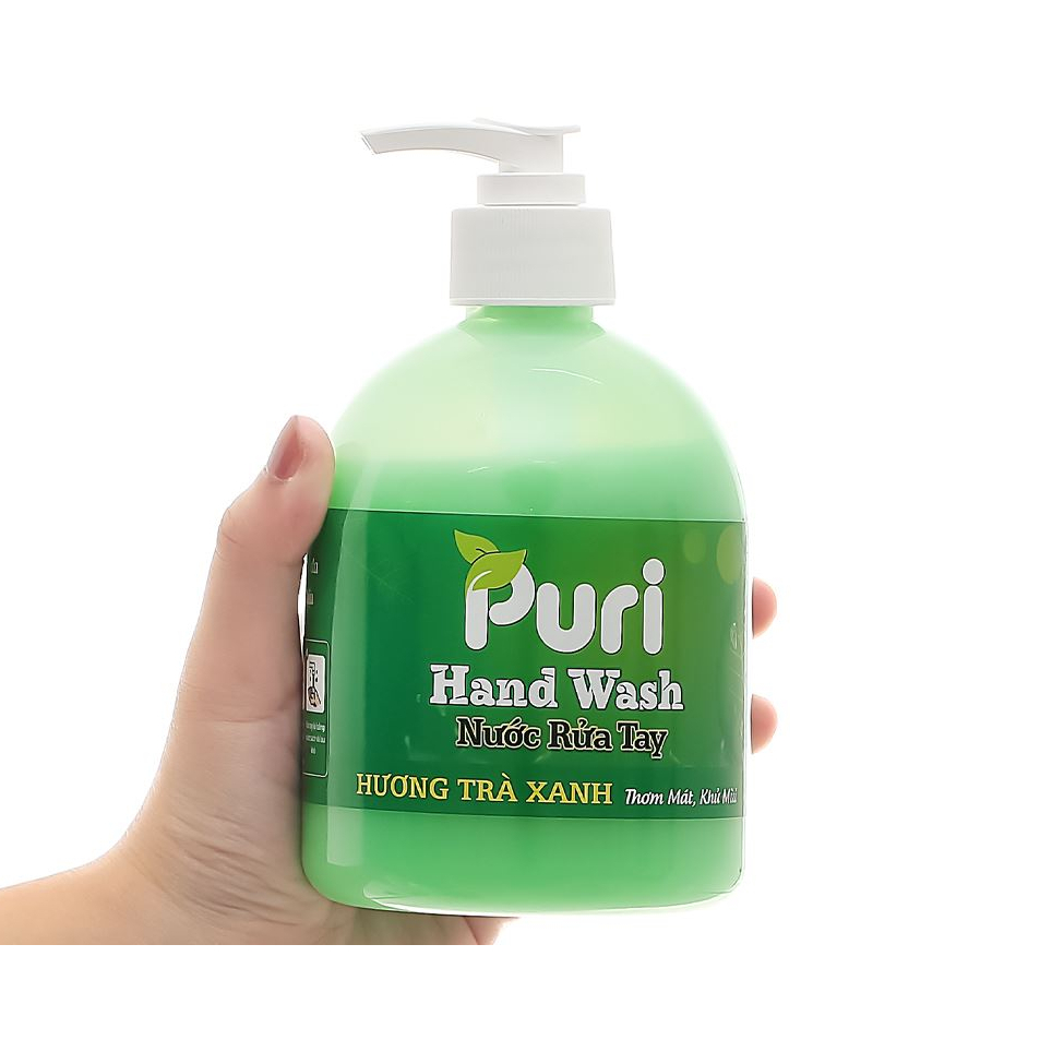 Nước rửa tay Puri hương trà xanh chai 500ml