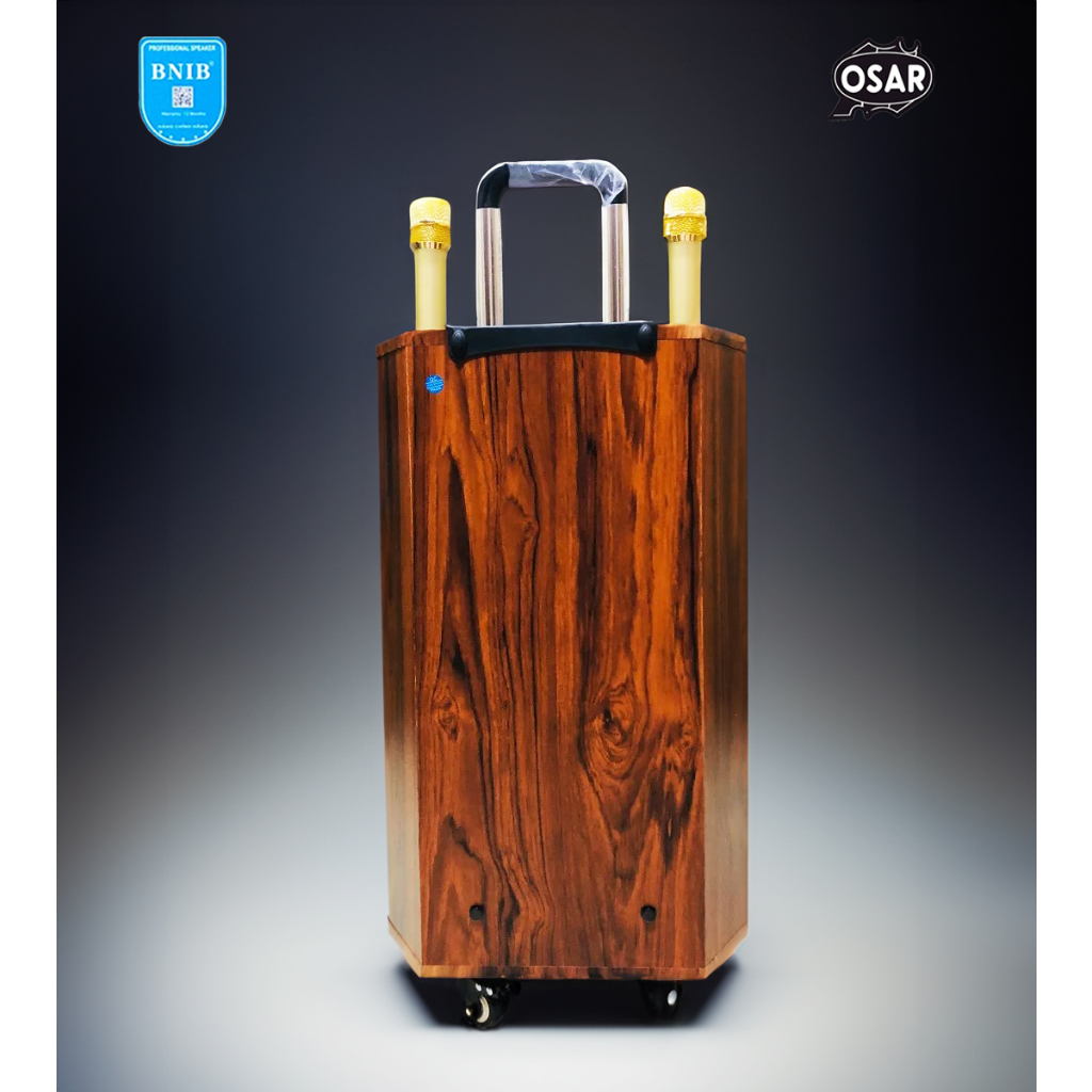 Loa Kéo Chính hãng BNIB 1506A Bass 40- Ba đường tiếng, Tặng kèm 2 Micro Kim loại UHF xịn