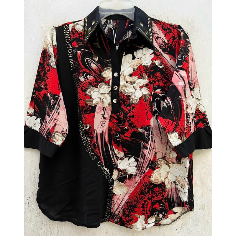 Áo Sơ Mi Nữ Trung Niên Form Dài Rộng Free Size 55-75kg