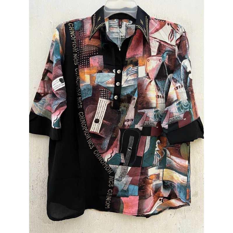 Áo Sơ Mi Nữ Trung Niên Form Dài Rộng Free Size 55-75kg