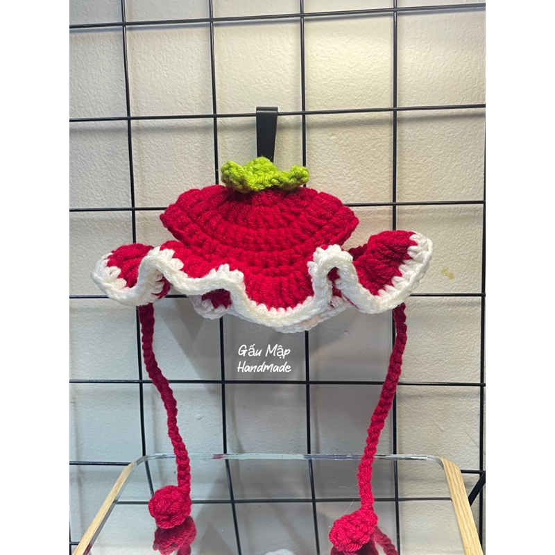 Mũ len cà chua cho chó mèo