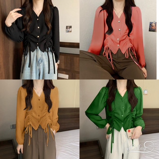 ÁO KIỂU TAY DÀI NÚT NGỌC BIGSIZE Nữ (từ 68-95kg)