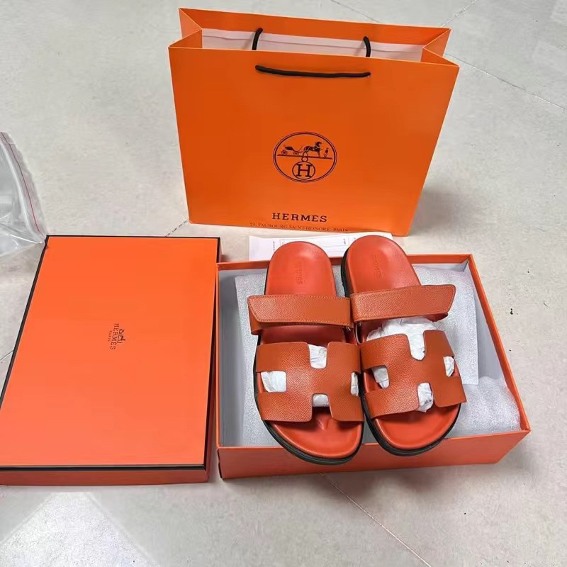 Dép Chữ H Phối Quai Dán Màu Cam Cho Nam Và Nữ Fullbox