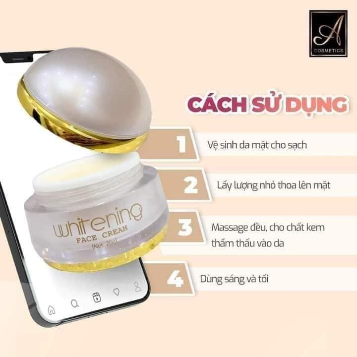 Kem Face Pháp A cosmetics dưỡng trắng da mặt 20g, dưỡng da sáng mịn đều màu da